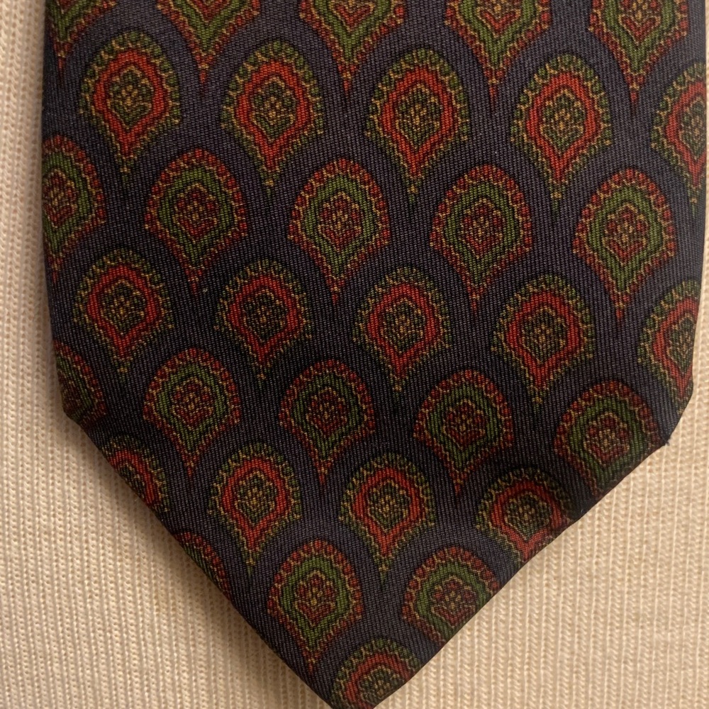 MARIANO RUBINACCI FOR LOUIS,BOSTON LUXURY DESIGNER CHOCOLATE BROWN SILK NECKTIE - Picture 5 of 15